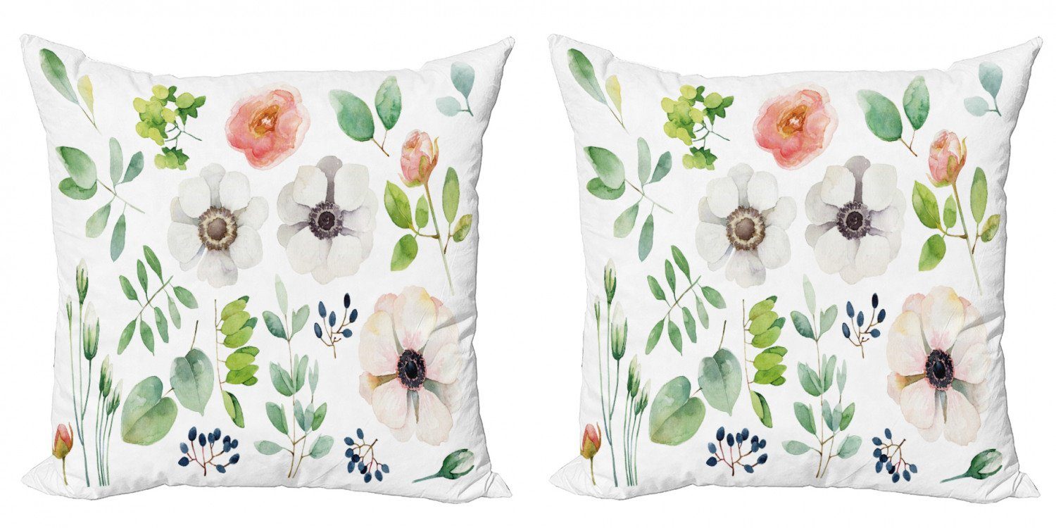 Kissenbezüge Modern Doppelseitiger floral (2 Stück), Accent Abakuhaus Windröschen Element Digitaldruck
