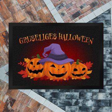 Fußmatte Gruseliges Halloween Fußmatte in 35x50 cm mit hübschen Kürbissen, speecheese