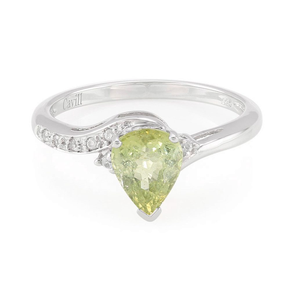 Silberring Cavill Ring Sterlingsilber platinplattiert mit 1,55 ct Turmalin