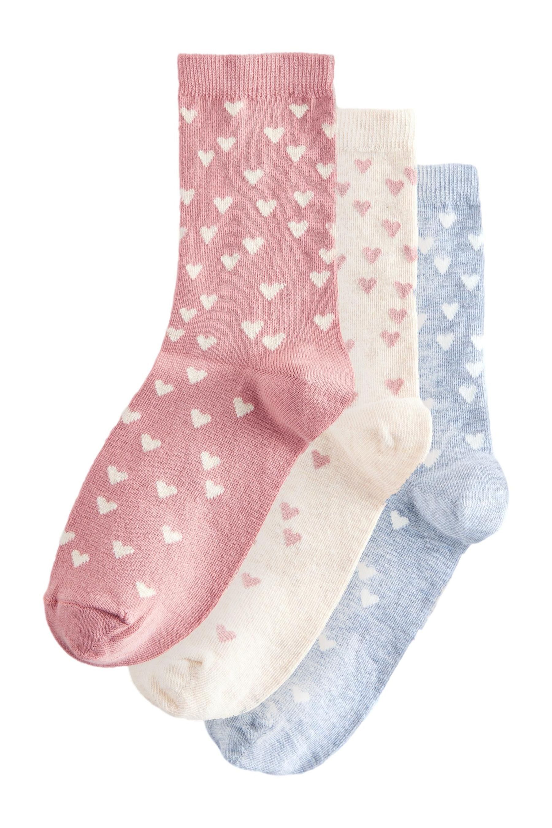 Kurzsocken Söckchen mit Herzen, 3er-Pack