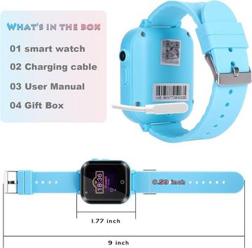 EURHOWING Anti-Verlust-Funktion Smartwatch, Kinderuhr mit GPS und Anruf Funktion,Uhr Telefon für Mädchen Jungen