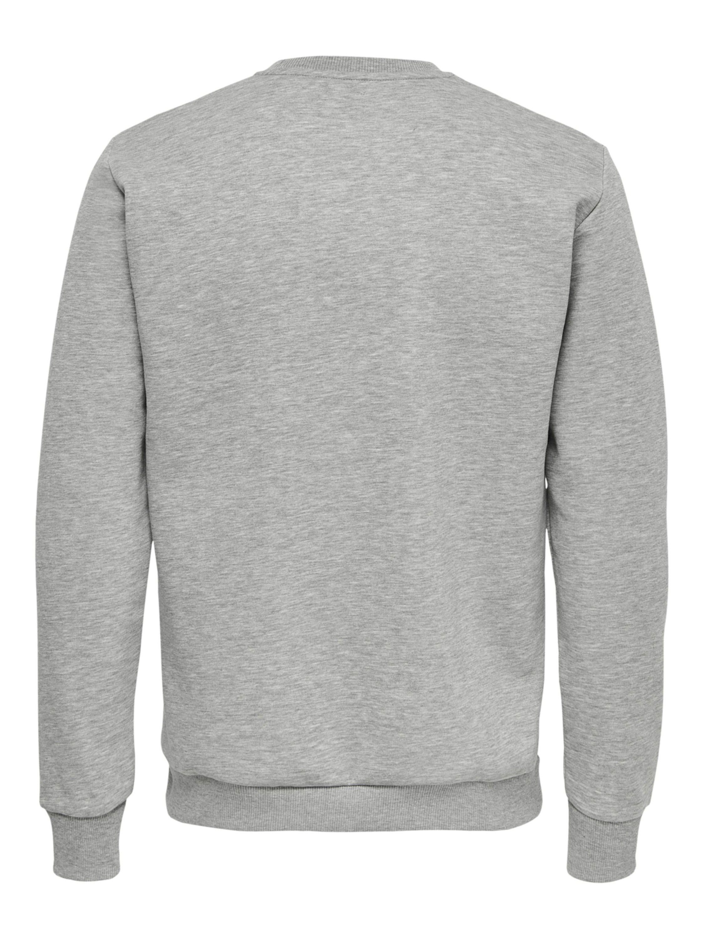 ONLY & 22018683 Melange Sweatshirt SONS Grey (1-tlg) Light Ceres