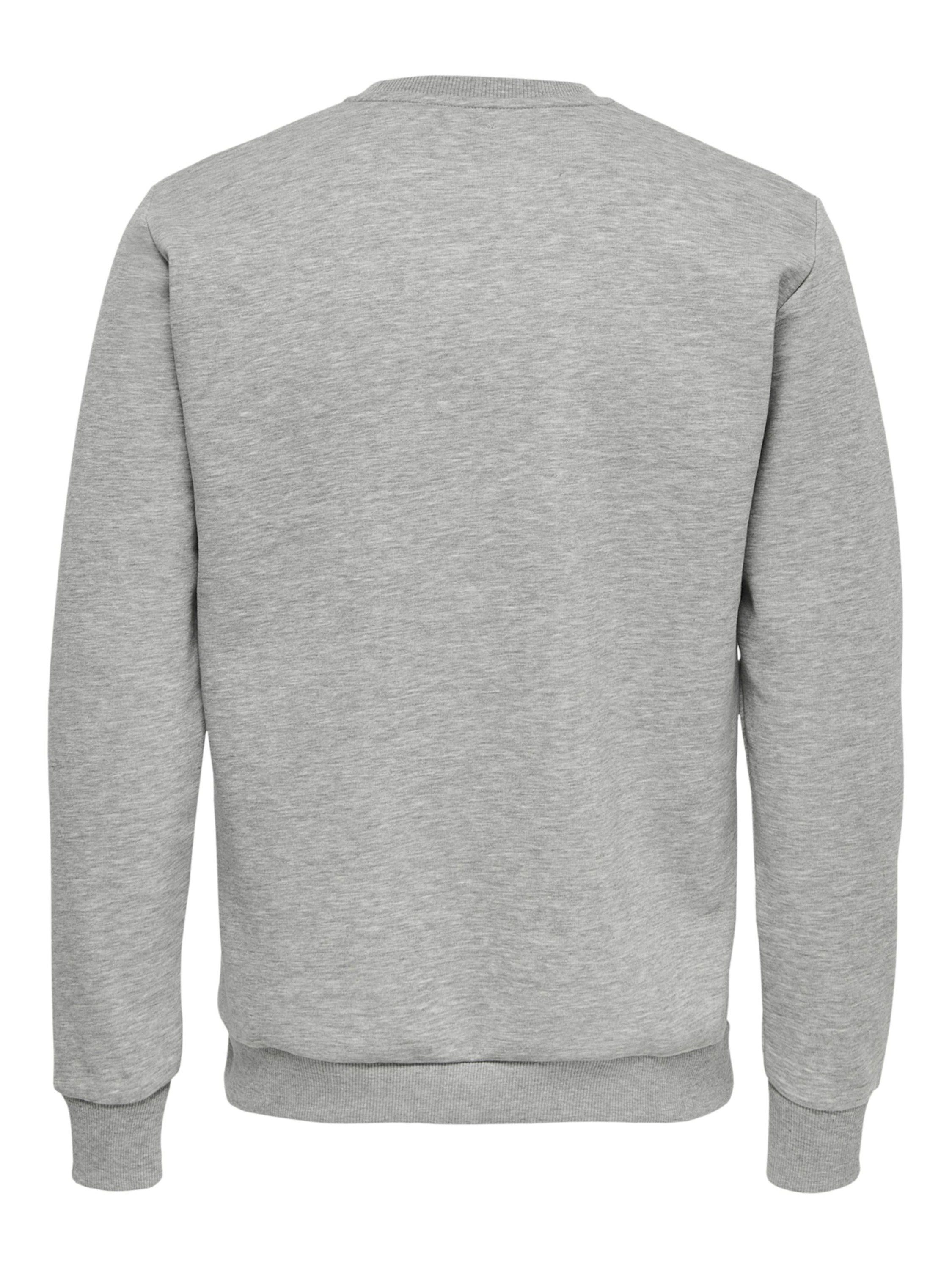 ONLY & SONS Sweatshirt Ceres Light Melange Grey (1-tlg) 22018683