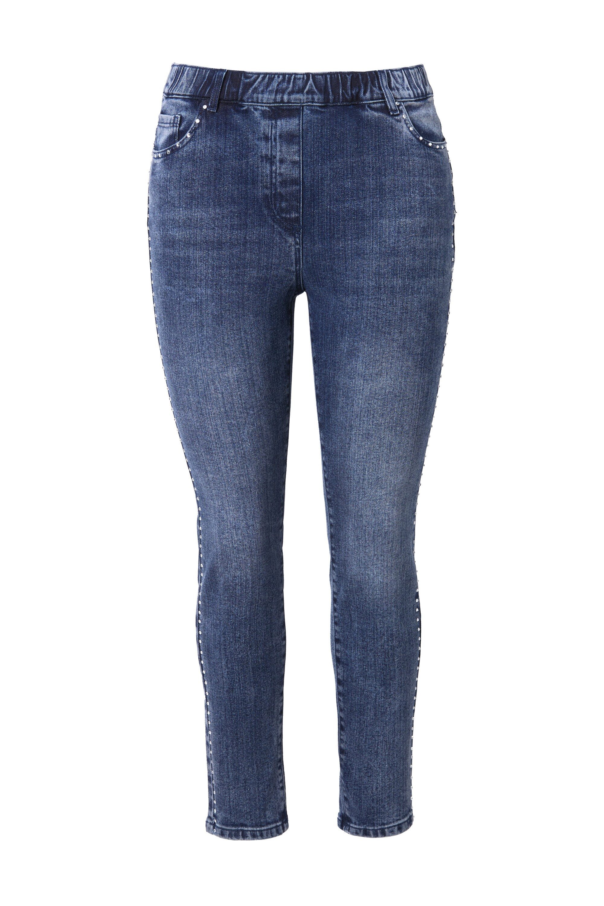 MIAMODA Regular-fit-Jeans Jeggings Skinny Fit Glitzersteinchen günstig online kaufen