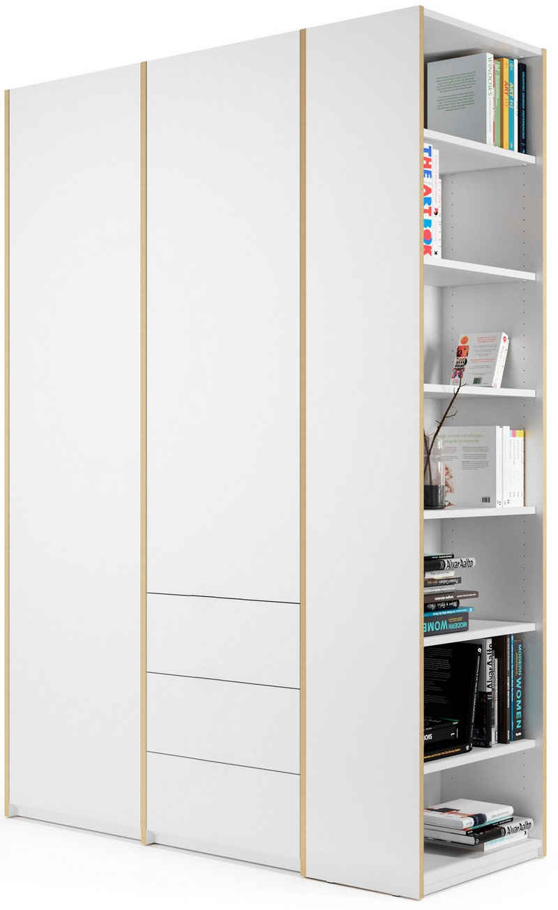 Müller SMALL LIVING Kleiderschrank Modular Plus Variante 2 inklusive 3 kleinen Schubladen im rechten Schrankteil