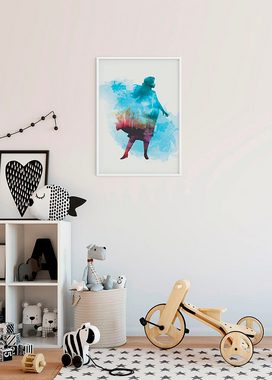 Komar Poster Frozen Anna Aquarell, Disney (1 St), Kinderzimmer, Schlafzimmer, Wohnzimmer