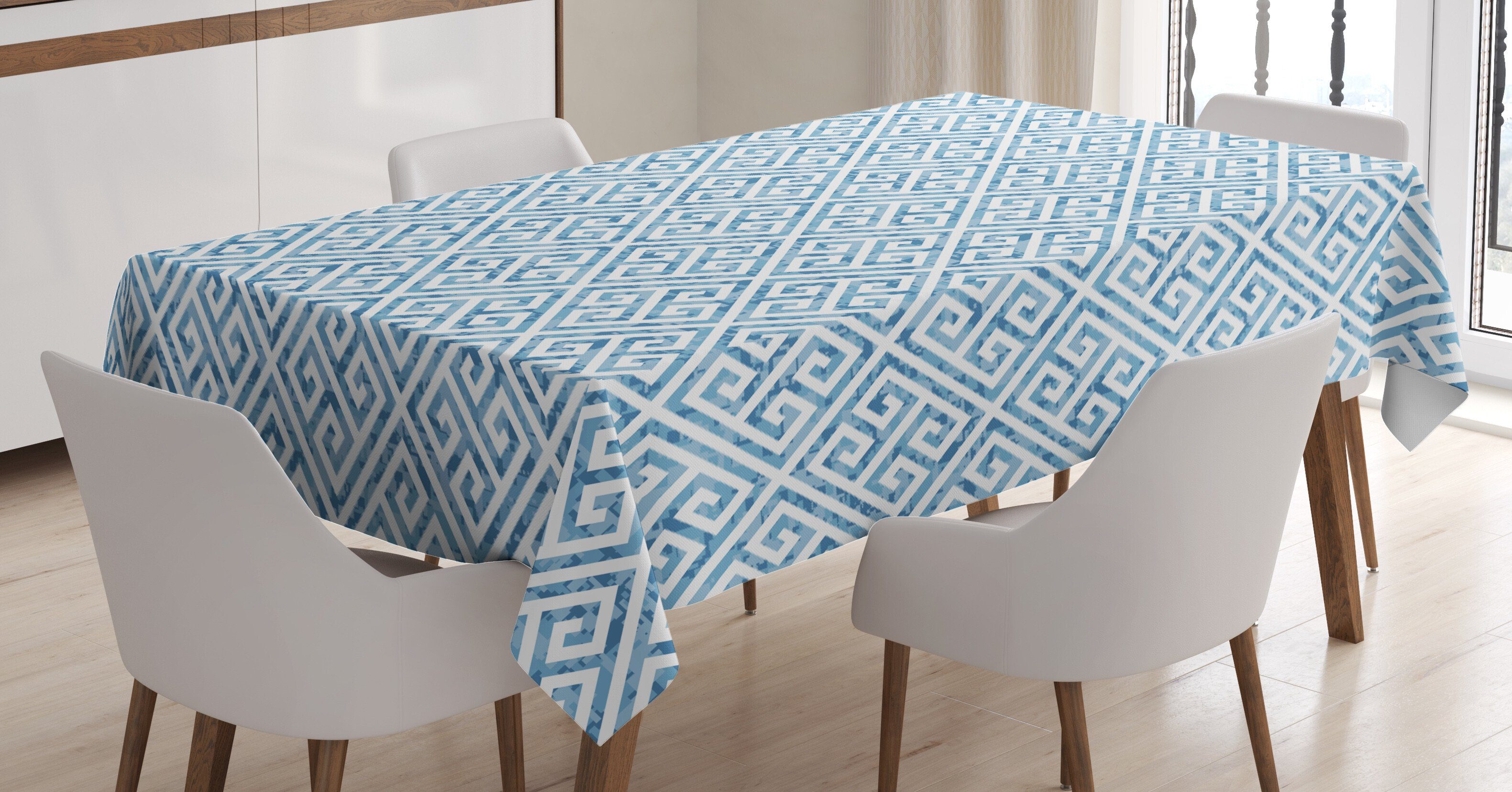 Abakuhaus Tischdecke Farbfest Waschbar Für den Außen Bereich geeignet Klare Farben, Greek Key Camo Effect Meander | Tischdecken