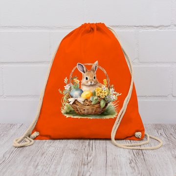 Shirtracer Turnbeutel Osterhase Fröhlich Niedlicher Osterhase, Ostergeschenk Deko