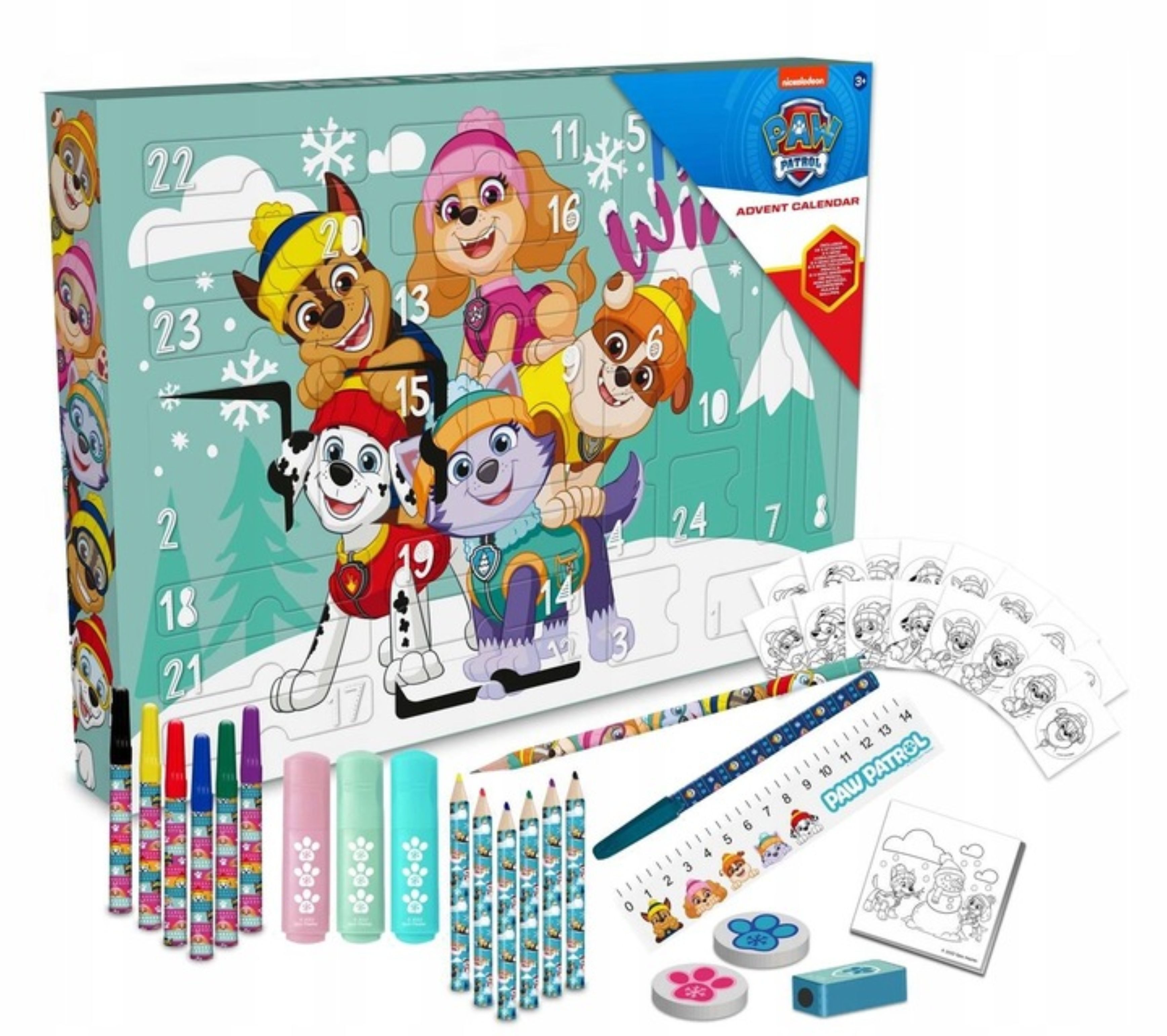 PAW PATROL Adventskalender Paw Patrol Adventskalender 2025 – 24 Schul- und Kreativ-Gadgets (1-tlg)