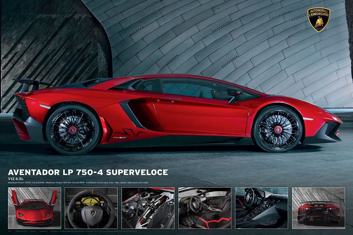 Close Up Poster Lamborghini Aventador LP750-4 Superveloce 91,5 x 61 cm