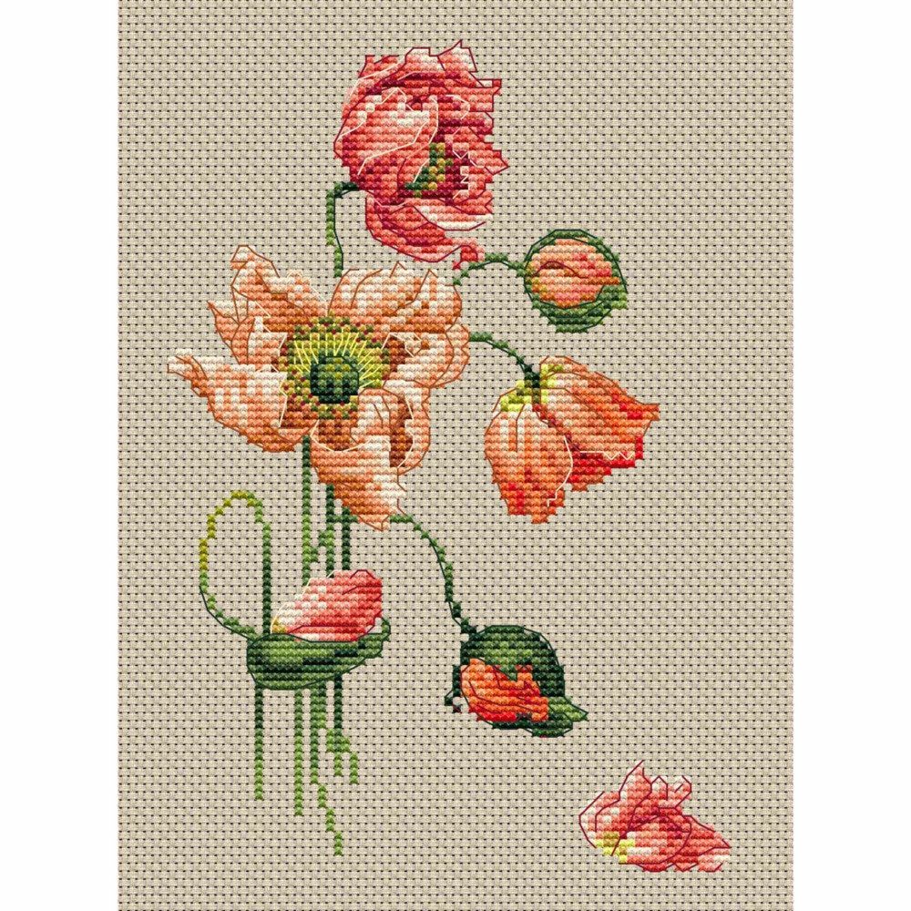 Collection D'art Kreativset Kit per punto croce contato CDA "Papavero", 13x19 cm, (embroidery kit by Marussia)