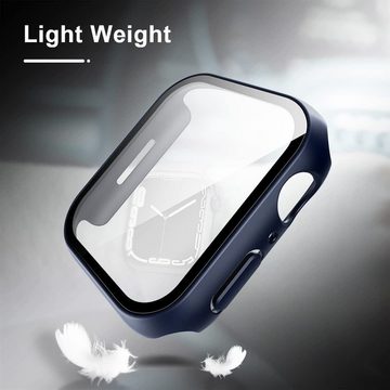 Mutoy Smartwatch-Hülle 2 Stück für Apple Watch Series 7 8 9 Schutzhülle,Displayschutzglas 9H, HD Ultradünne,für 41mm 45mm Display, Voller Schutz, Kratzfestes Schutzhülle, Gegen Kratzer, Stürze