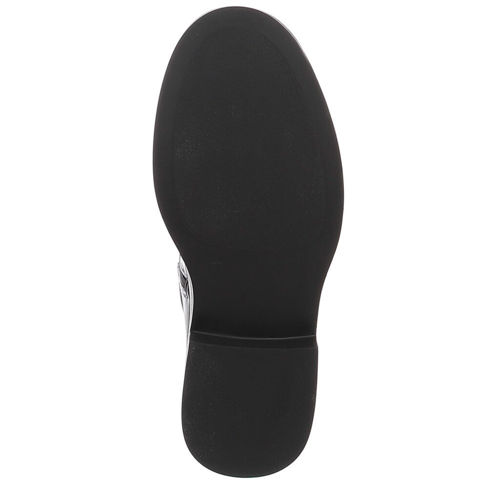 Ital-Design Damen Langschaftstiefel Reitstiefel-Optik mit Schnalle Stiefel (92214261) Blockabsatz Flache Stiefel in Schwarz
