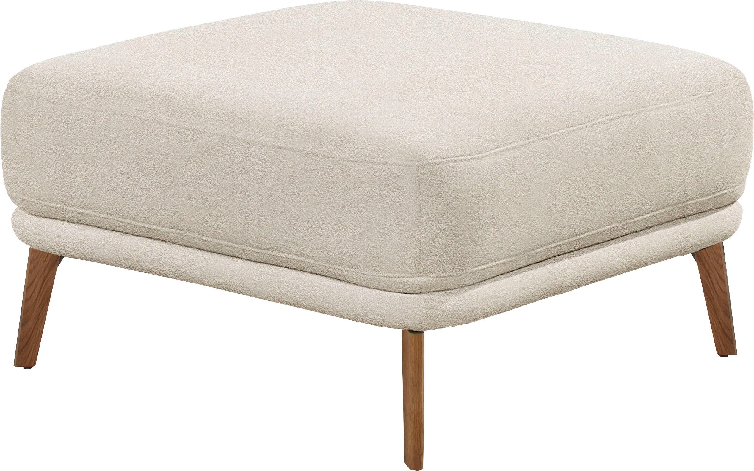 SCHÖNER WOHNEN-Kollektion Hocker Pearl - 5 Jahre Hersteller-Garantie, auch in Bouclé, Passend zur Serie Pearl, B/T/H: 80/80/45 cm, Füße Massivholz