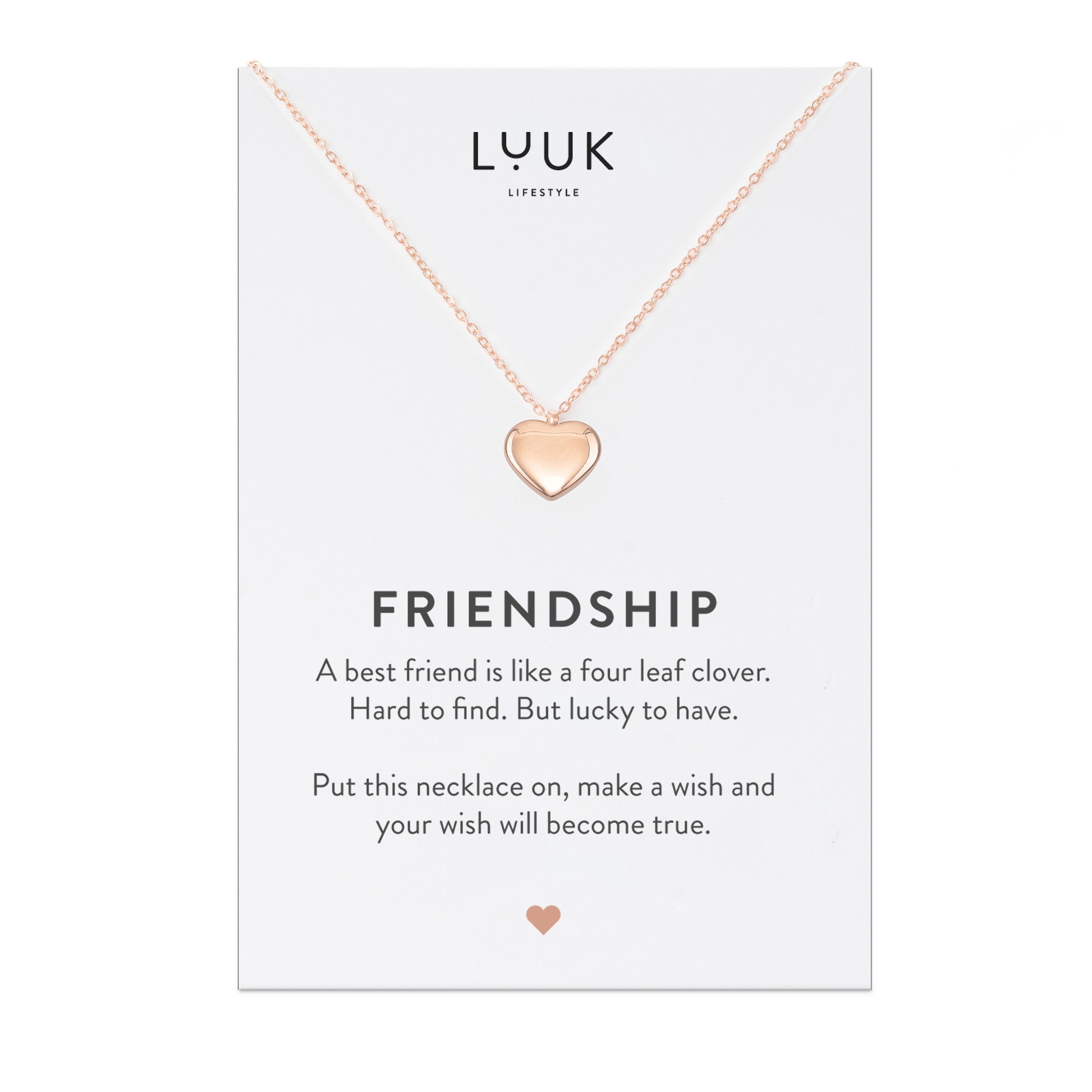LUUK LIFESTYLE Freundschaftskette Herz, Geschenk für die beste Freundin, Freundschaftskette