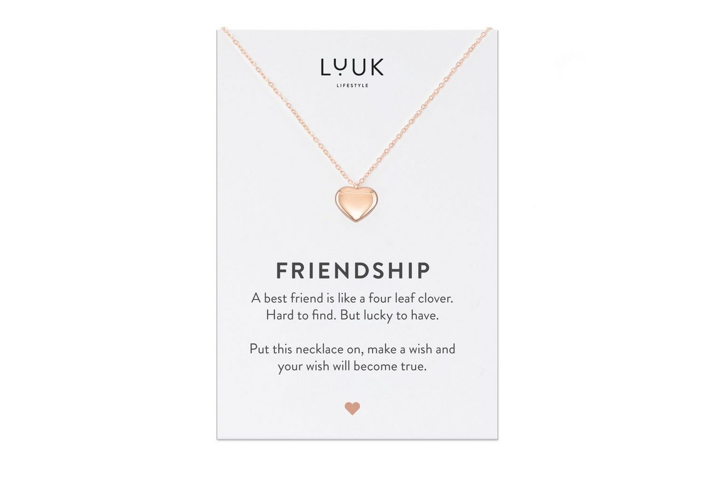 LUUK LIFESTYLE Freundschaftskette Herz, Geschenk für die beste Freundin, Freundschaftskette