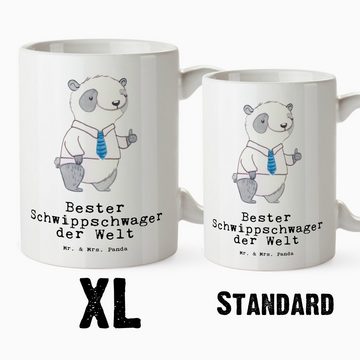 Mr. & Mrs. Panda Tasse Panda Bester Schwippschwager der Welt - Weiß - Geschenk, Geburtstagsg, XL Tasse Keramik, Großes Füllvolumen
