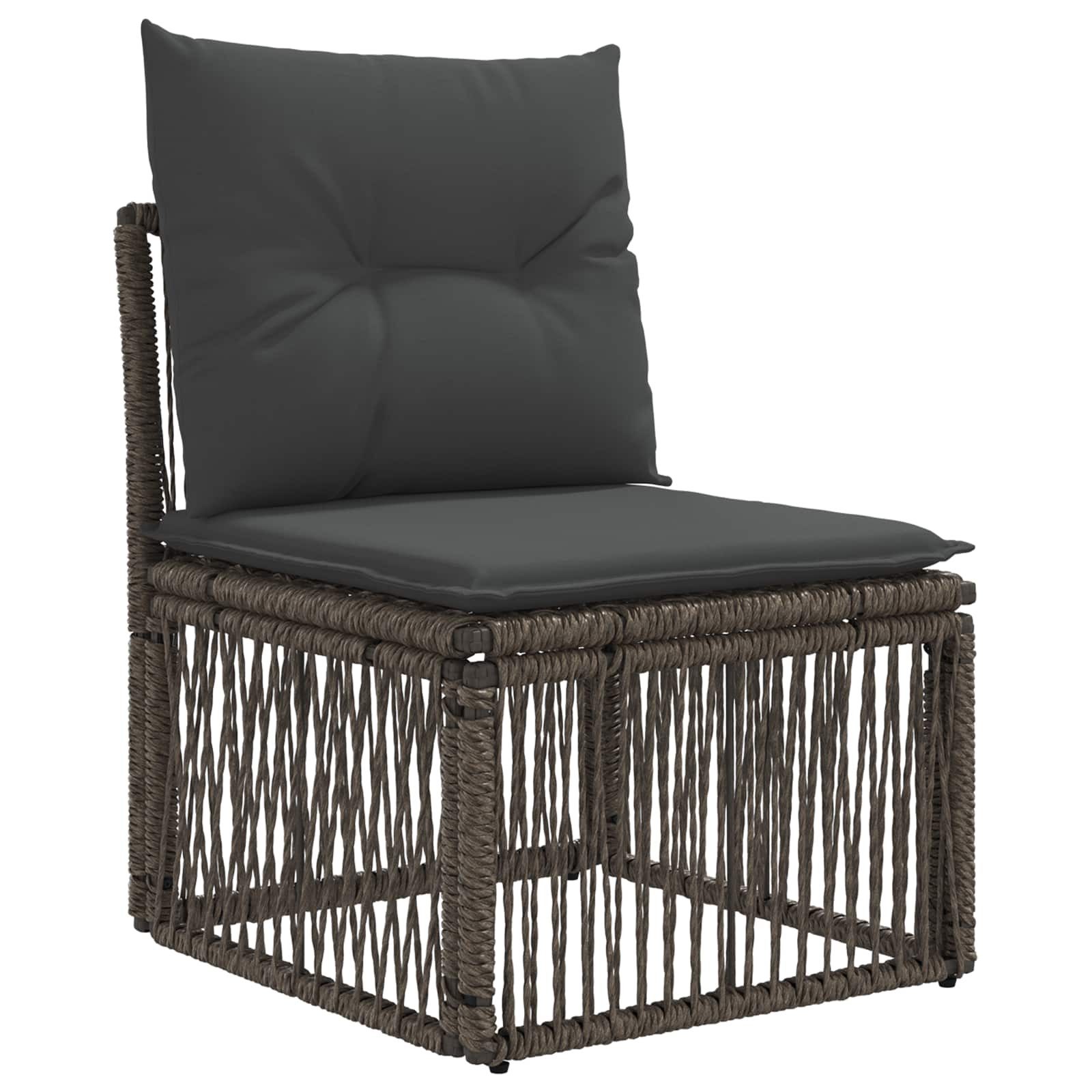 vidaXL Loungesofa Armfreies Sofa Grau Poly-Rattan, 1 Teile