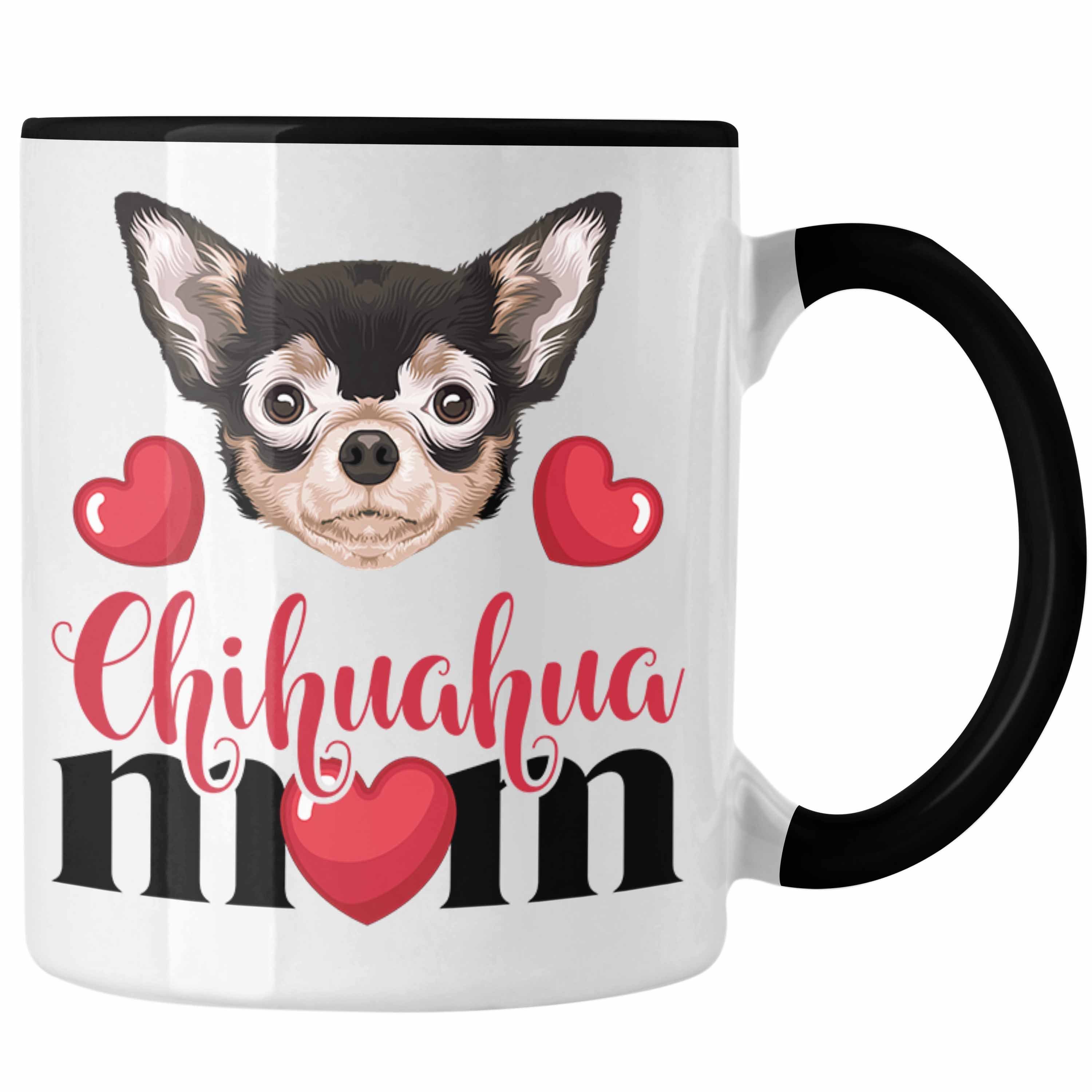 Trendation Tasse Chihuahua Besitzer Mom Mama Tasse Geschenk Lustiger Spruch Geschenkide Schwarz