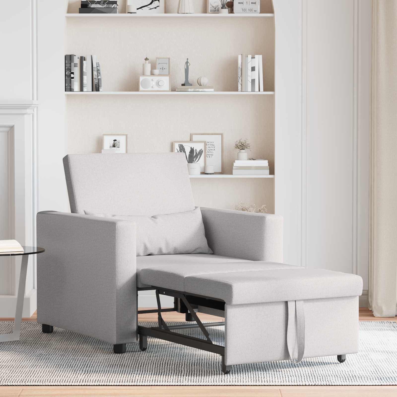 vidaXL Sessel Einzel-Schlafsofa mit Rädern Wolkengrau günstig online kaufen