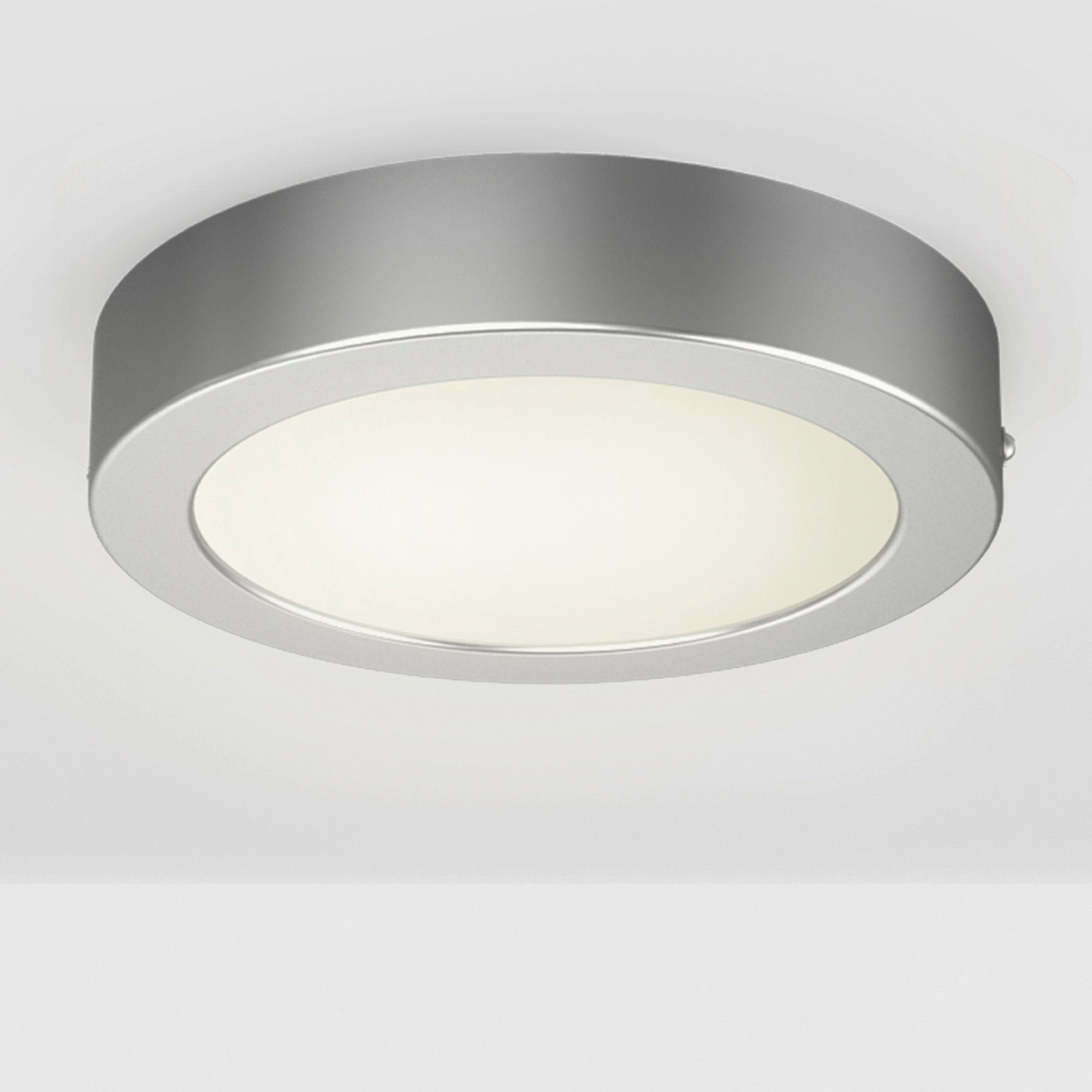 B.K.Licht LED Aufbaustrahler Wand-Leuchte, 230V, Aufputz-Deckenlampe, Garnet, Panel, silber Deckenleuchte, Warmweiß, integriert, fest LED