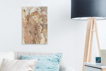 OneMillionCanvasses® Leinwandbild Braun - Granit - Kristalle, (1 St), Leinwandbild fertig bespannt inkl. Zackenaufhänger, Gemälde, 20x30 cm
