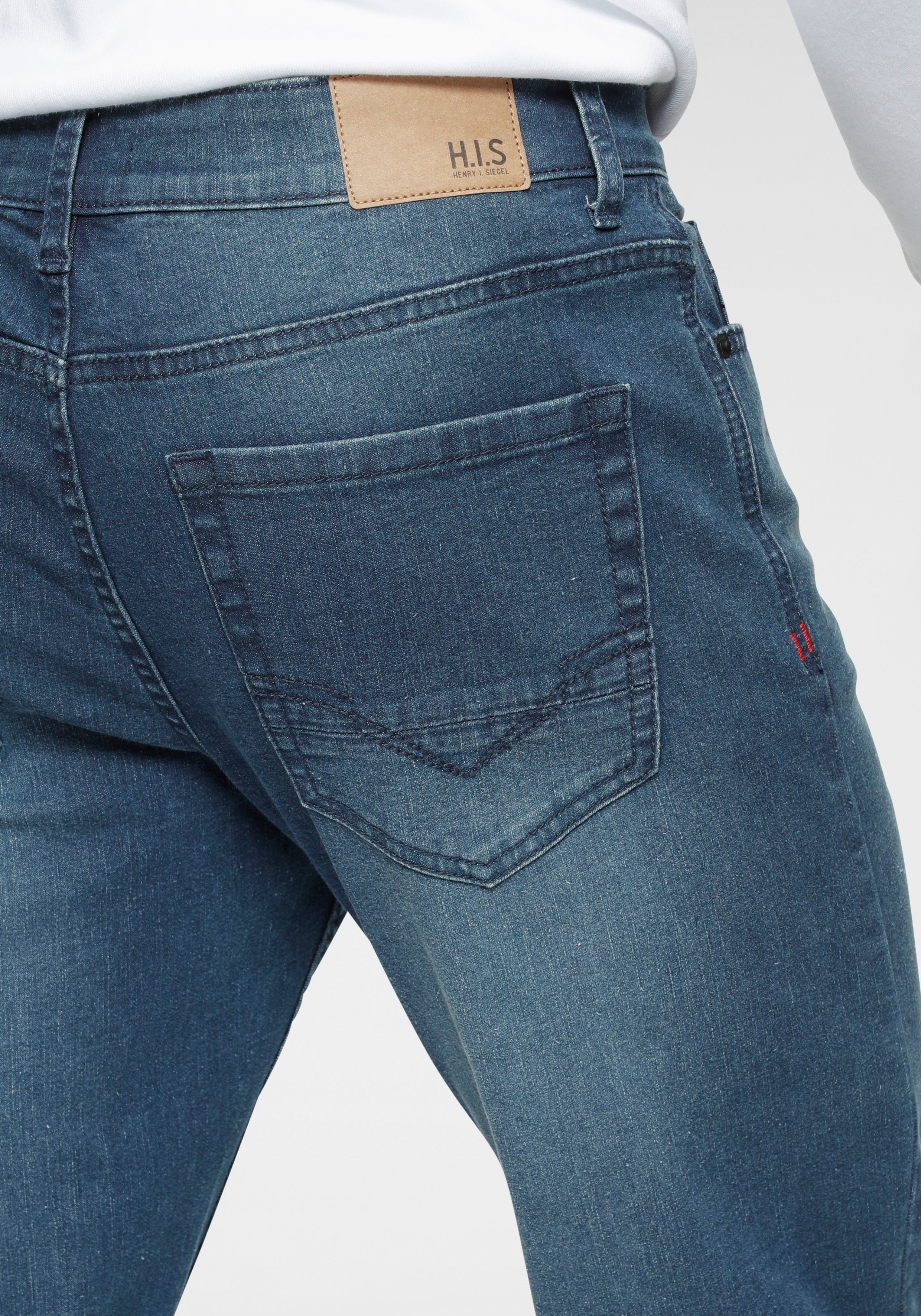 H.I.S Slim-fit-Jeans FLUSH durch darkblue-used Ozon wassersparende Ökologische, Produktion Wash