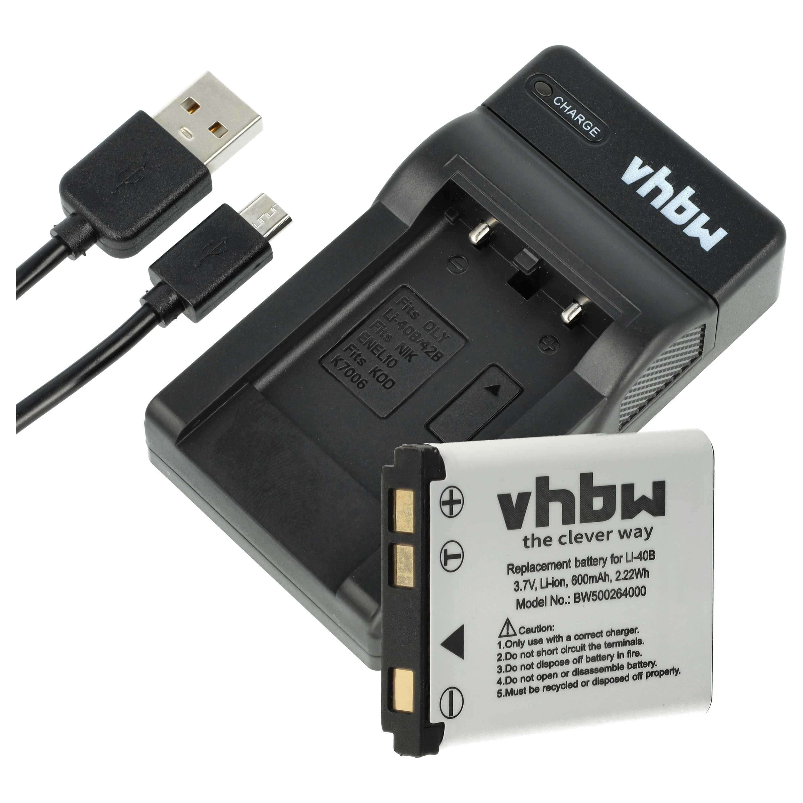 vhbw Ladezubehör Kamera-Ladegerät