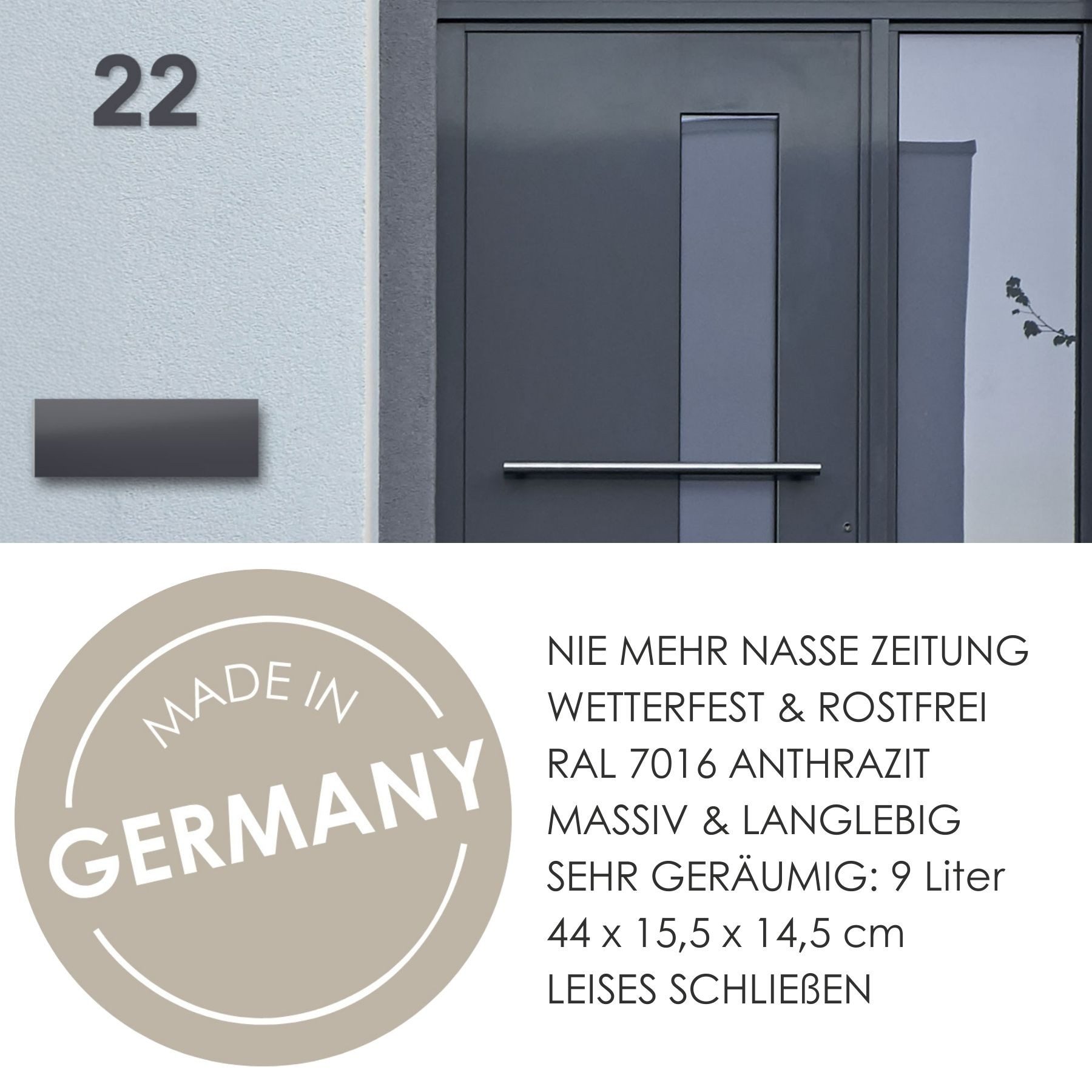 MOCAVI Zeitungsrolle Zeitungsfach ZF2 anthrazit geschlossen