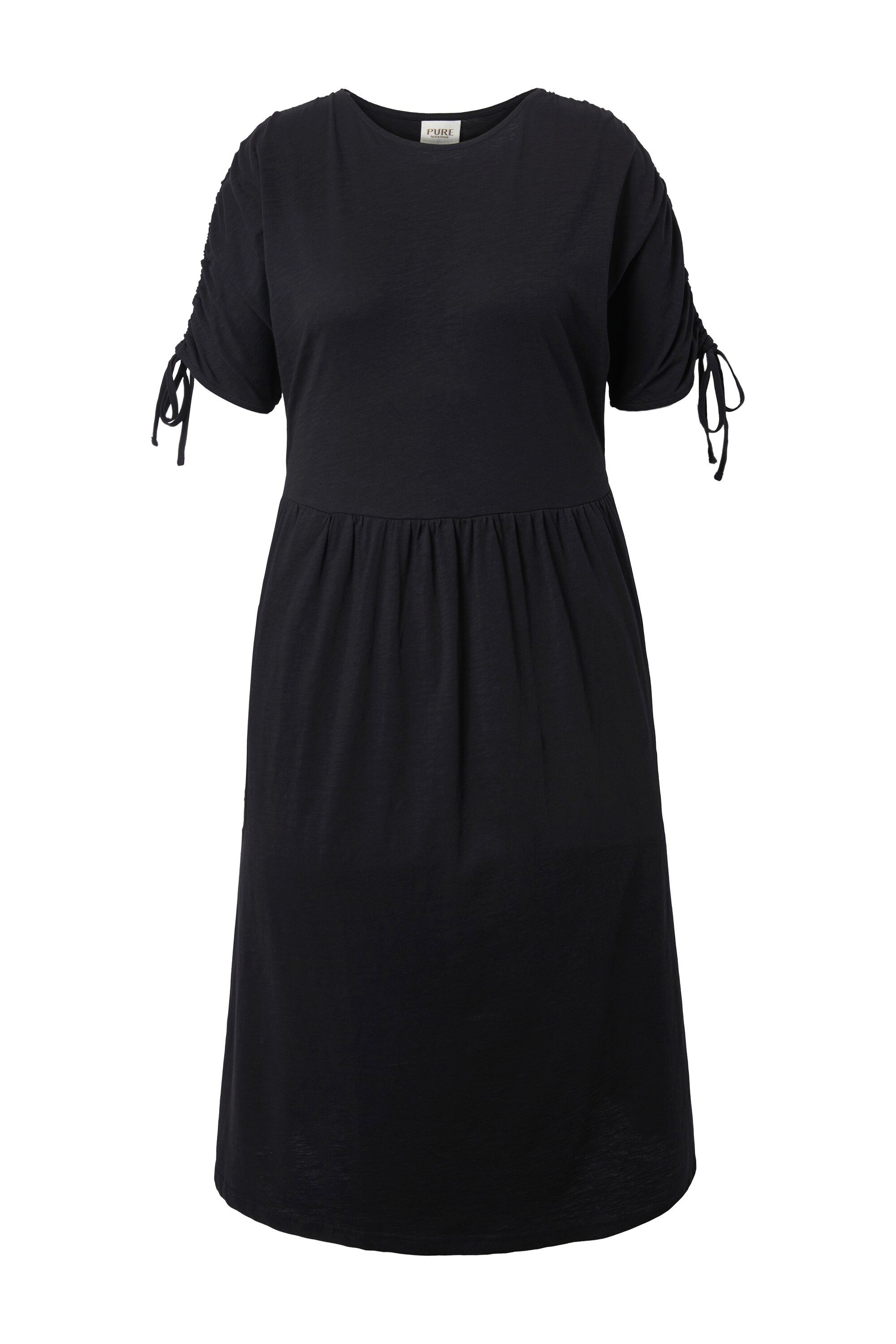 Midikleid Midikleid Raffband Rundhals ärmellos Biobaumwolle