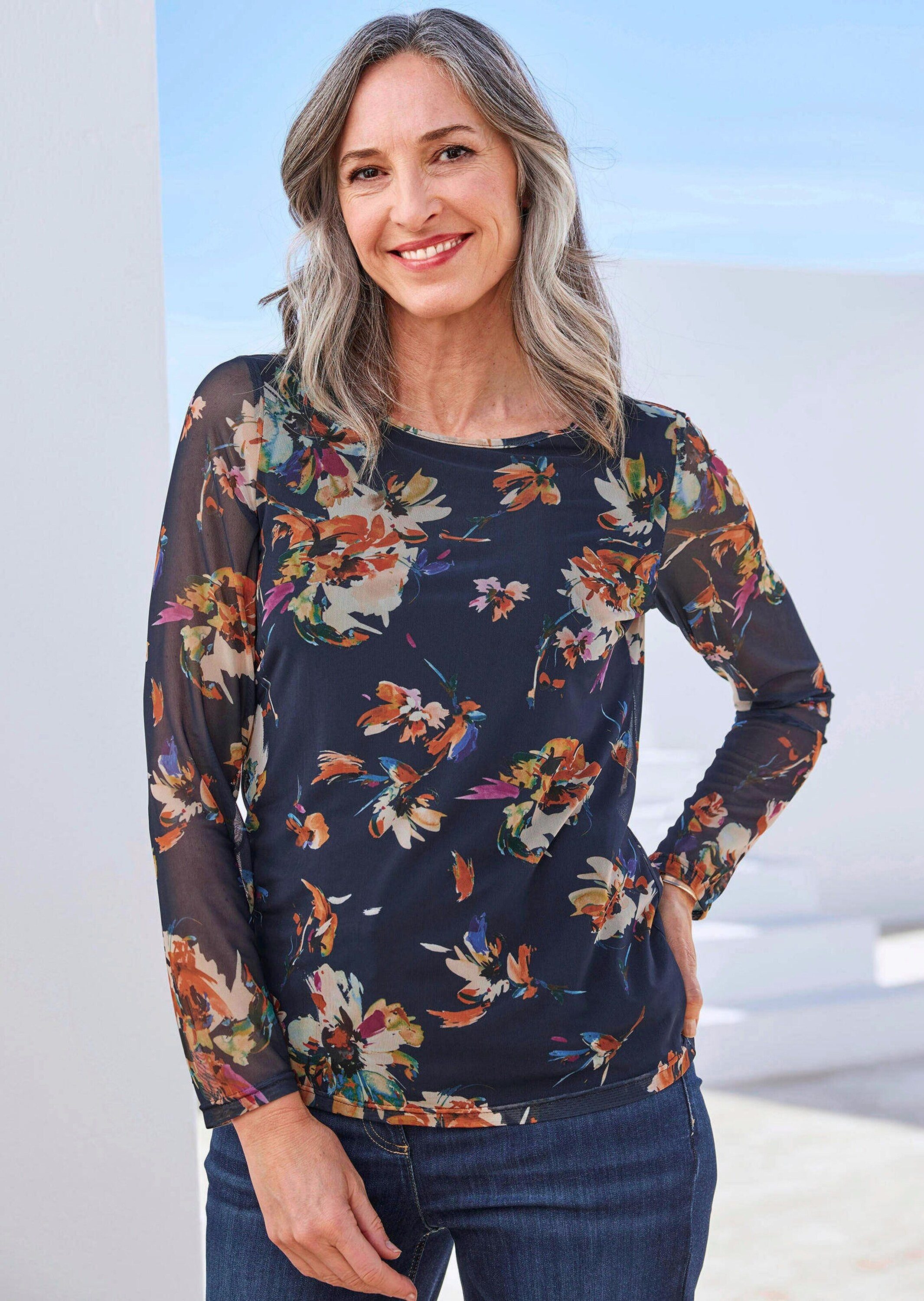 GOLDNER Print-Shirt Mesh-Shirt