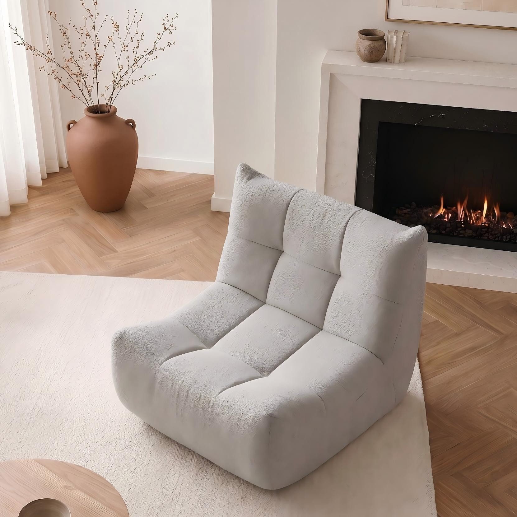 Totnz Sitzsack ergonomische Form, aus hochelastischer Schaum, weich & bequem (moderner Loungesessel für Wohn- und Schlafzimmer), ohne Montage, Chenille-Stoff