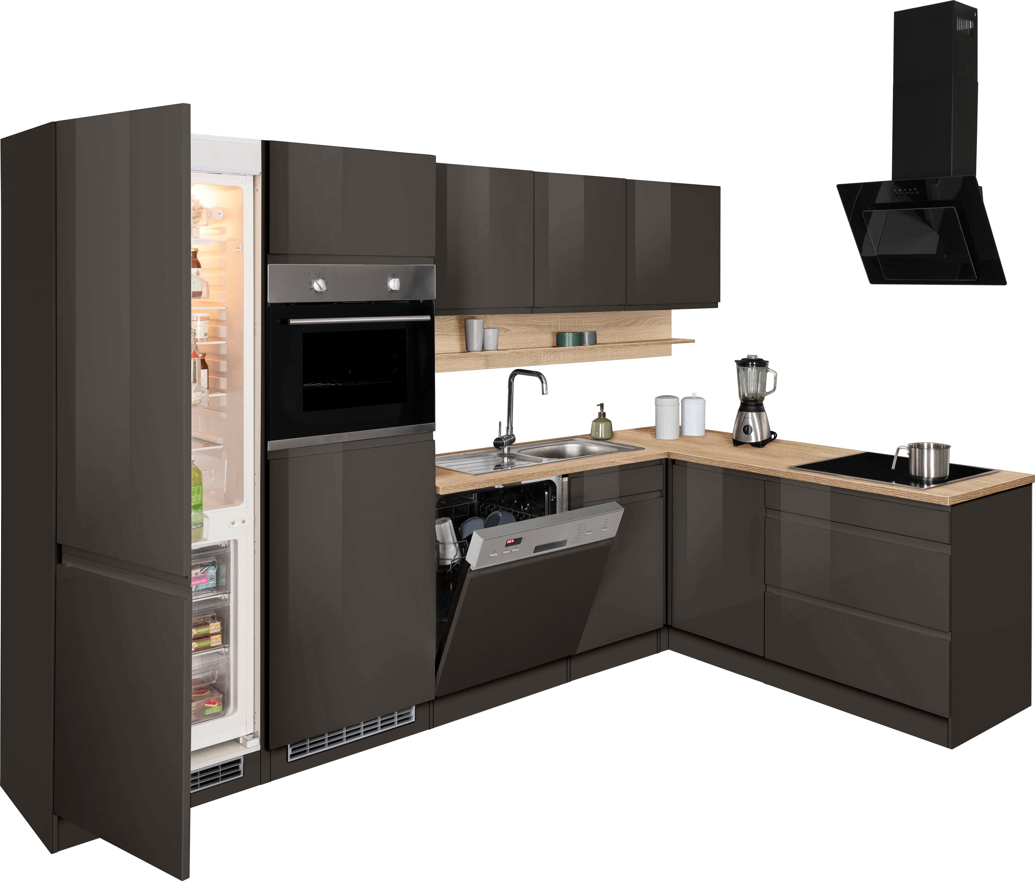 KOCHSTATION Winkelküche KS-Virginia, Stellbreite 290/190 cm cm, wahlweise mit Induktion