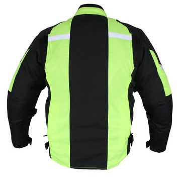 Alpha Speeds Motorradjacke Herren Motorrad Textil Jacke Biker Wasserdicht Jacke mit Protektoren (COMFORT PLUS + reflektierendes Material) SPORT, Trennbare Innenjacke: All Season, Fluorescent Grün