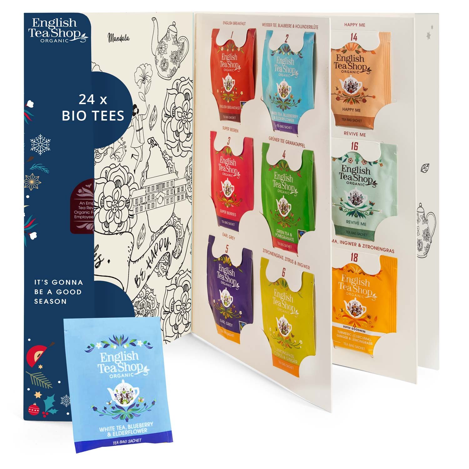 English Tea Shop Tee Adventskalender "Feel Good", 24 Bio Tees