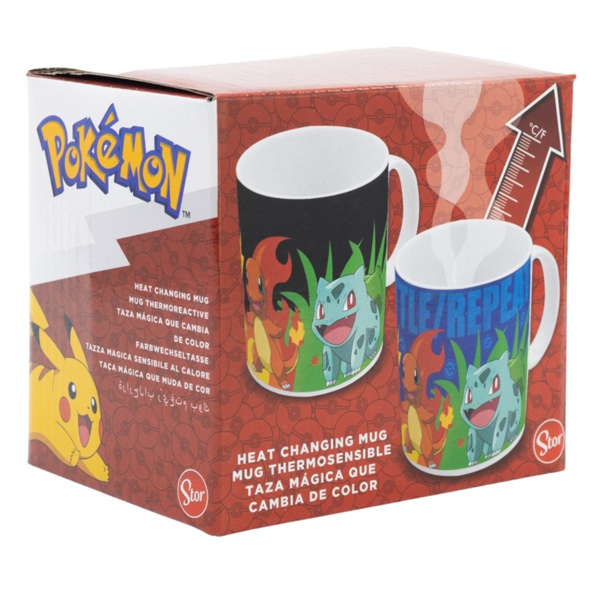 POKEMON JUEGO DE CARTAS Tasse Pokeball 325 ml 11 oz Keramikbecher in Geschenkbox mit Charakterdesign, Keramik
