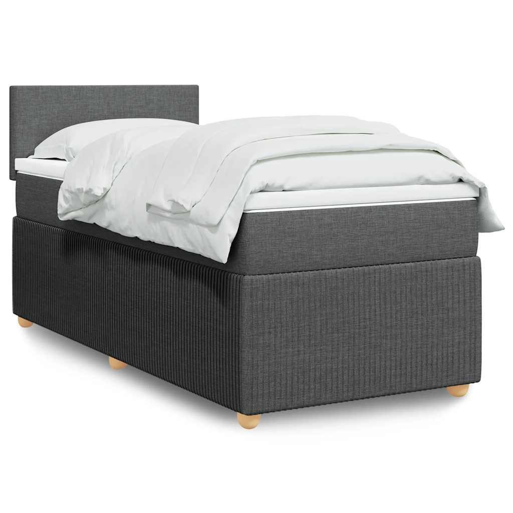 vidaXL Bett Boxspringbett mit Matratze Dunkelgrau günstig online kaufen