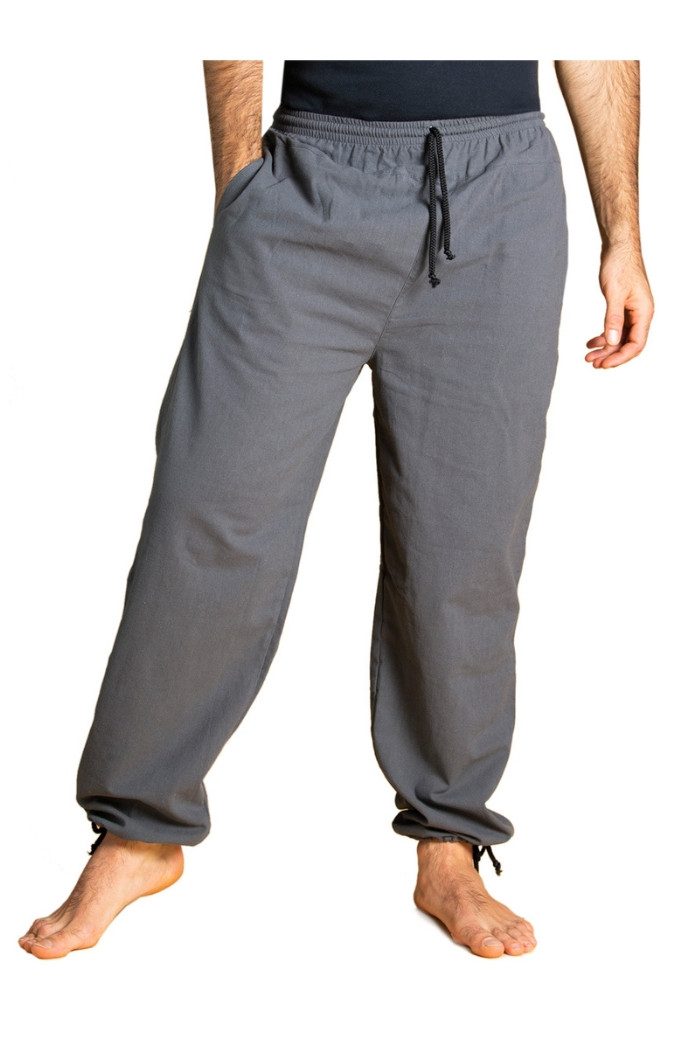 PANASIAM Stoffhose Sommerhose aus Baumwolle - blickdicht - leichte Freizeithose - Unisex Baumwollhose Damen & Herren - Schlupfhose f. Alltag Urlaub Homeoffice