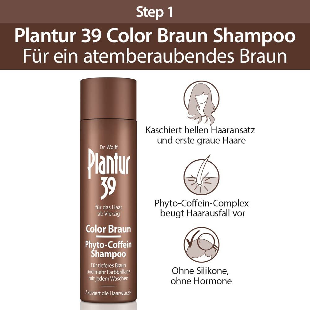 Plantur 39 Haarshampoo Color Braun Phyto-Coffein-Shampoo, 1-tlg.