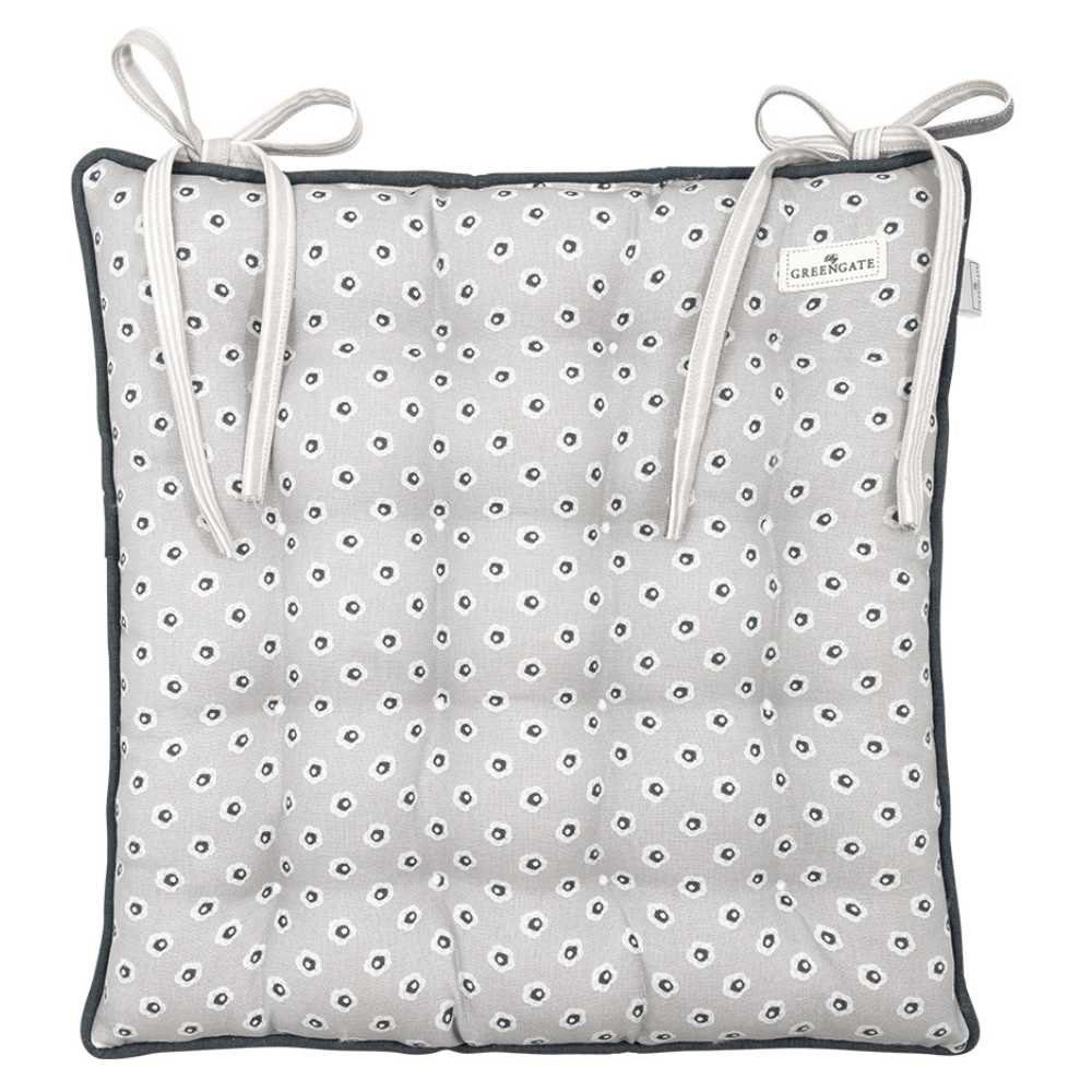 Greengate Sitzkissen Greengate Sitzkissen MALIA Grau Weiß mit Blumen und Streifen 40x40