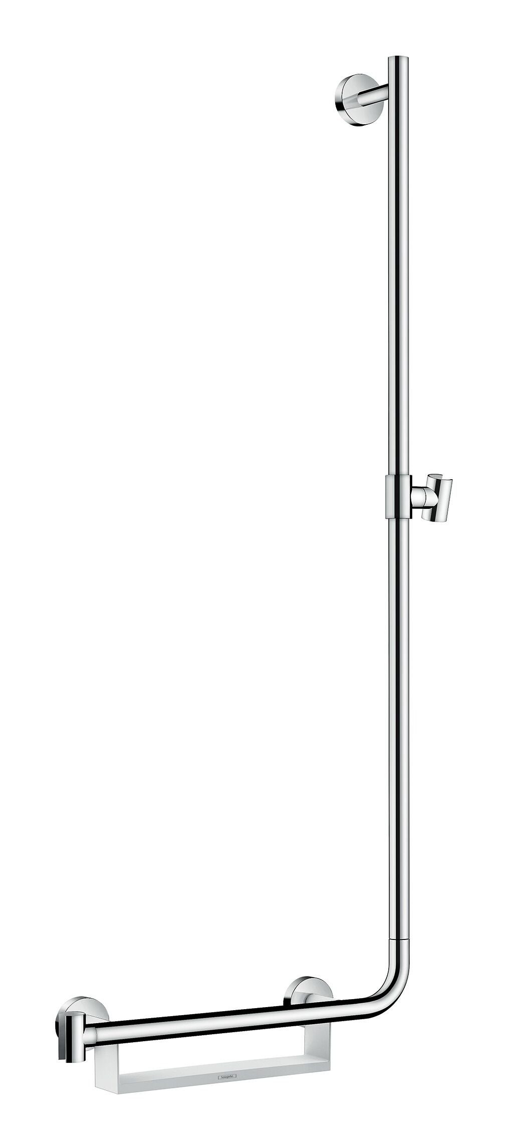 hansgrohe Duschstange Unica, Brausestange Comfort rechts 1100 mm - Weiß / Chrom