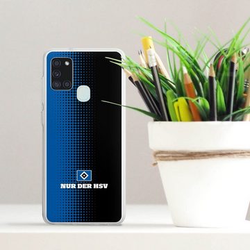 DeinDesign Handyhülle HSV Logo Offizielles Lizenzprodukt Nur der HSV - Rautenraster Schwarz, Samsung Galaxy A21s Silikon Hülle Bumper Case Handy Schutzhülle