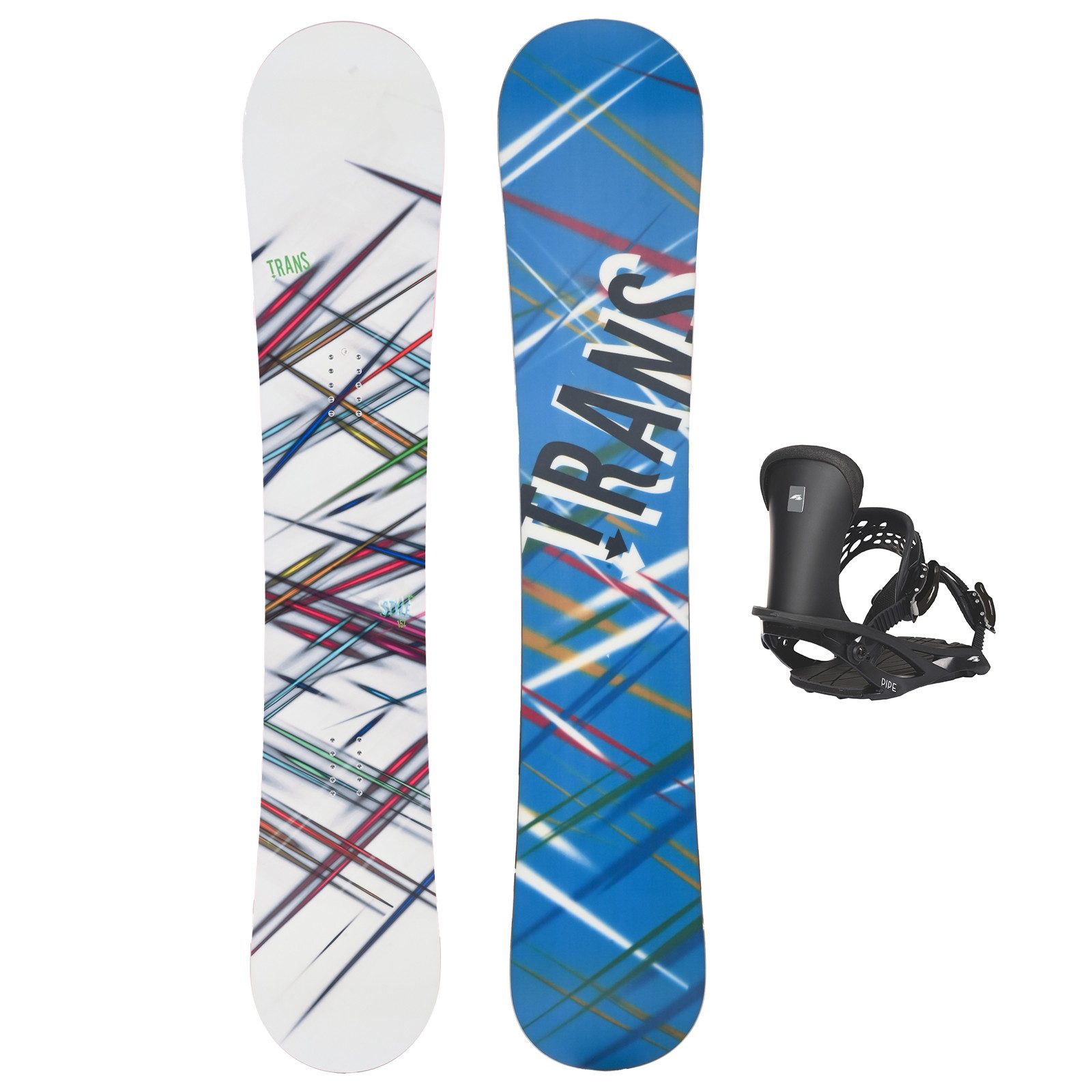TRANS Snowboard Trans Set Snowboard Style Weiss 152cm mit Pipe Bindung M Sale