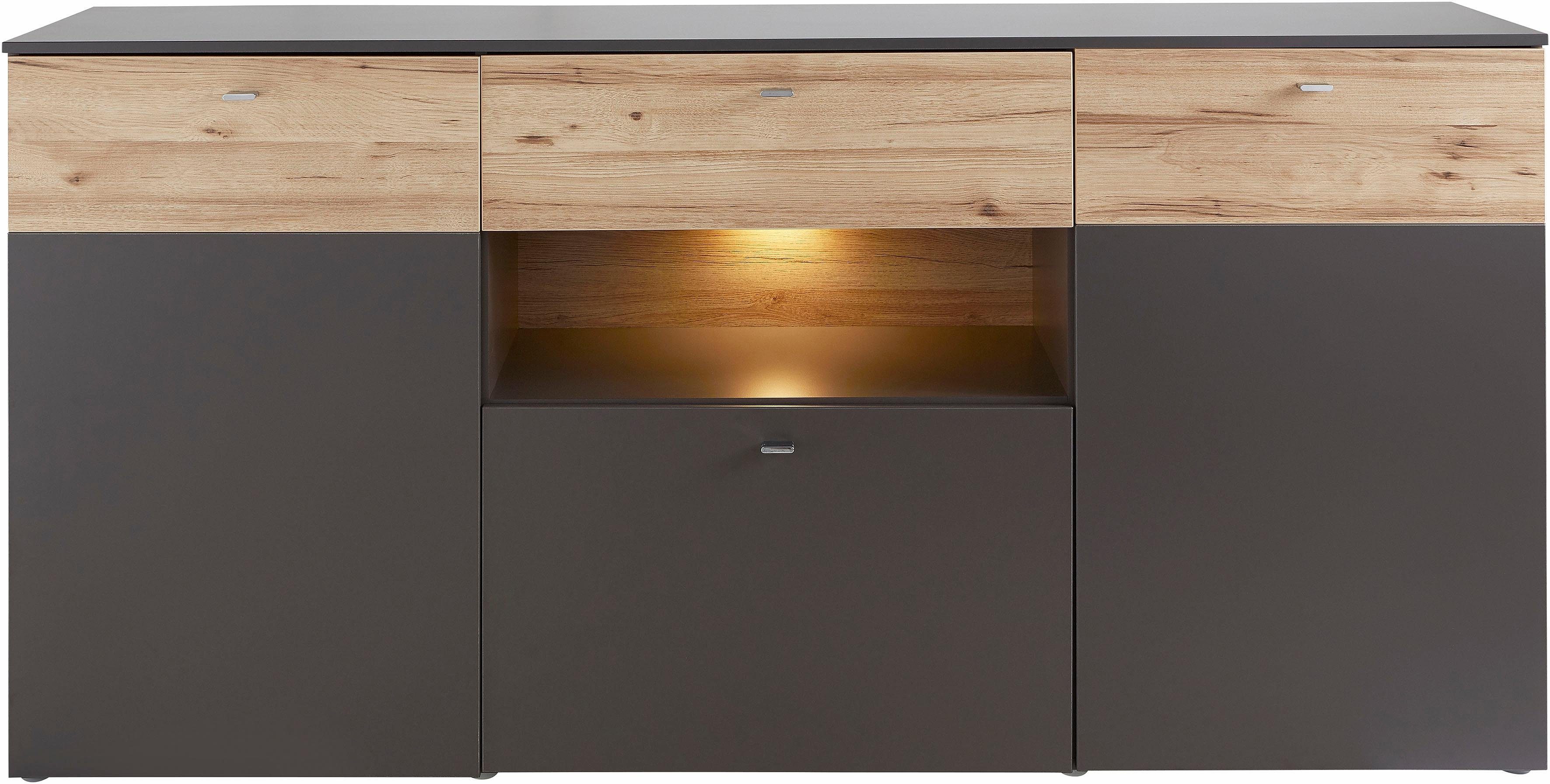 FORTE Sideboard Como, Kommode, Stauraumschrank, LED Beleuchtung, Soft Close günstig online kaufen