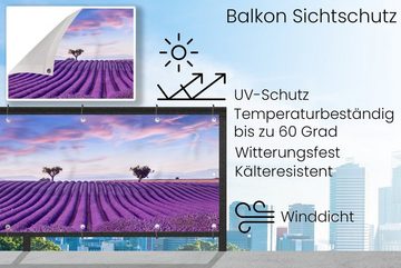 MuchoWow Balkonsichtschutz Lavendel - Natur - Lila - Bäume - Blumen (1-St) Balkonbanner, Sichtschutz für den Balkon, Robustes und wetterfest