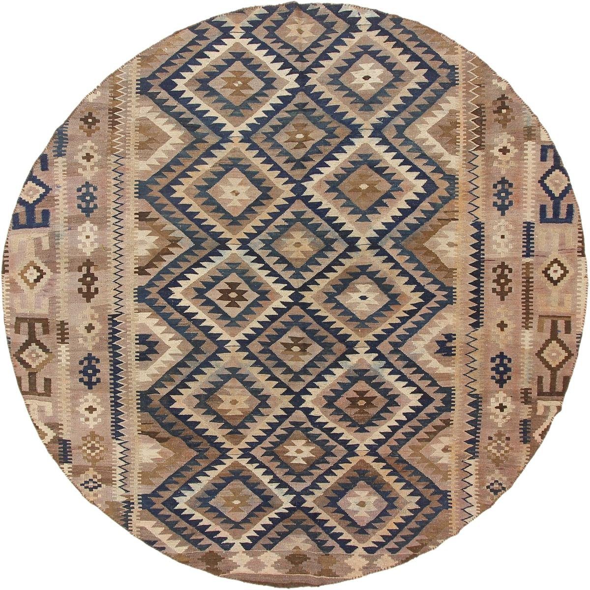 Orientteppich Kelim Afghan Antik 228x232 Handgewebter Orientteppich Rund, Nain Trading, rund, Höhe: 3 mm