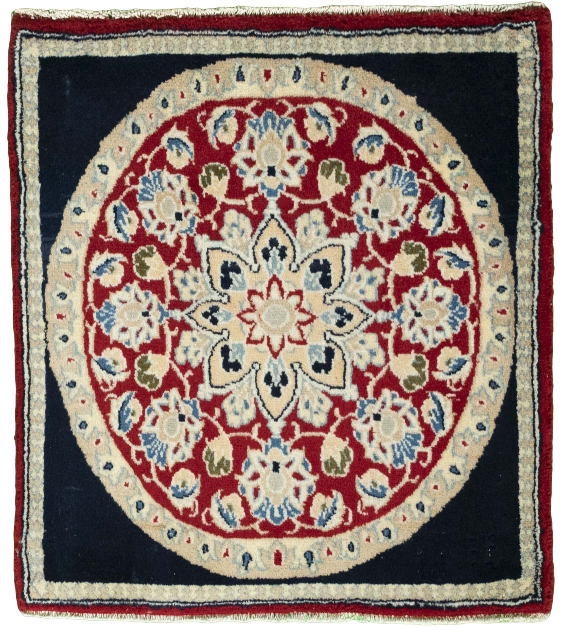 CABBEL Orientteppich 72x65 cm Perser Yazd Rot Schurwolle Handgeknüpft Nomaden Unikat, quadratisch, Höhe: 8 mm, 100% Schurwolle – weich, pflegeleicht, solide Knüpfdichte