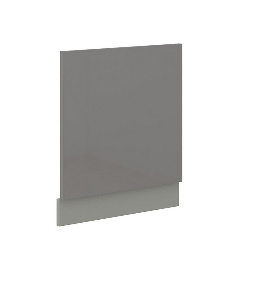 Küchen-Preisbombe Frontblende Geschirrspüler integriert 60 cm Grau Hochglanz  Küche Bianca Grey (Frontblende Geschirrspüler integriert, 1 St), Modern