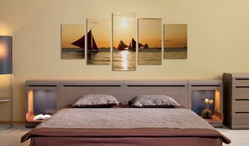 Artgeist Wandbild Segelboote beim Sonnenuntergang