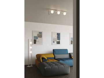 meineWunschleuchte LED Deckenleuchte, Dimmfunktion, LED wechselbar, Warmweiß, große Bauhaus Lampe mehrflammig mit 3x Glas-kugel Lampenschirm B: 80cm